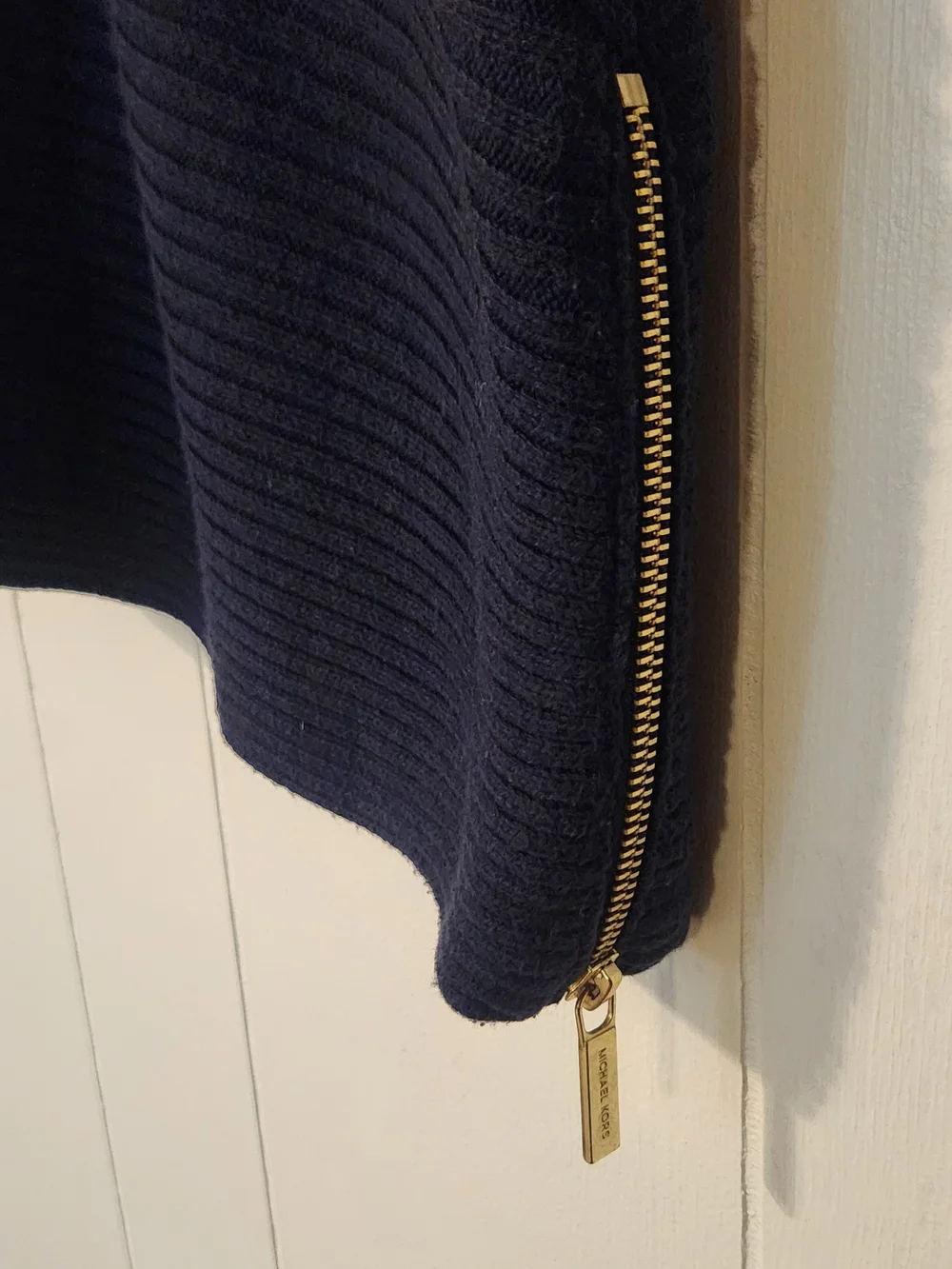 Michael Kors Navy Ribbed Long Sleeve Sweater Sz XS
